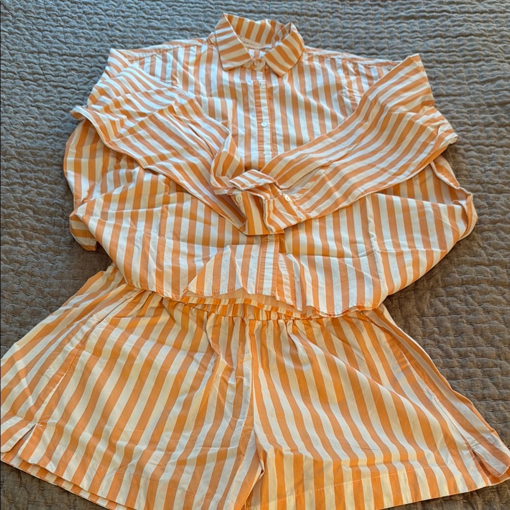 Striped Yellow White Women's Shorts - Lightweight Summer Style